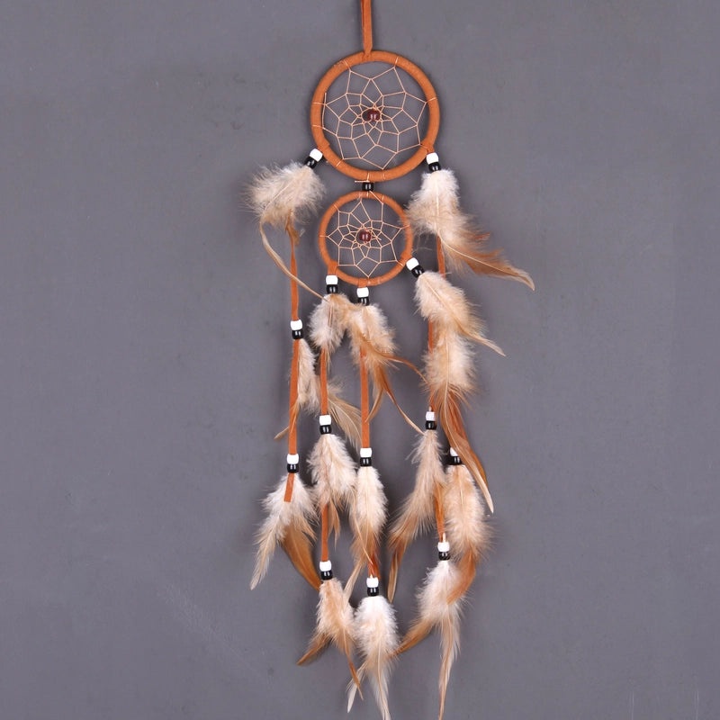 Indian Dreamcatcher Wind Chime with Double Ring Hanging Ornaments Bohemian Wall Decor | Home Decor