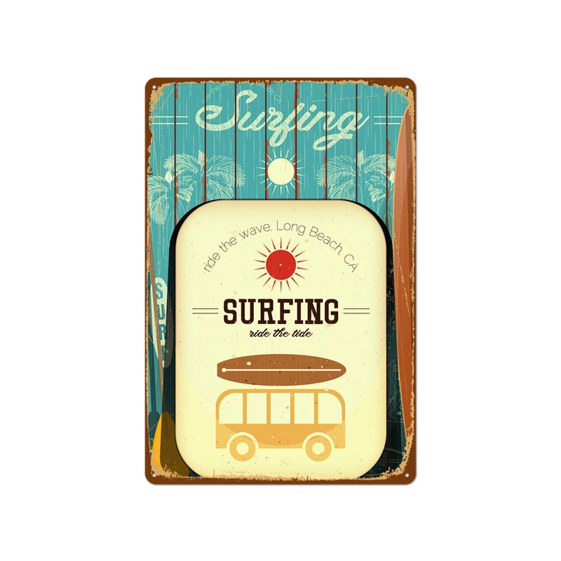 Beach Vintage Tin Sign Coffee Shop Wall Art Home Decor Frameless Hanging Painting|Home Decor