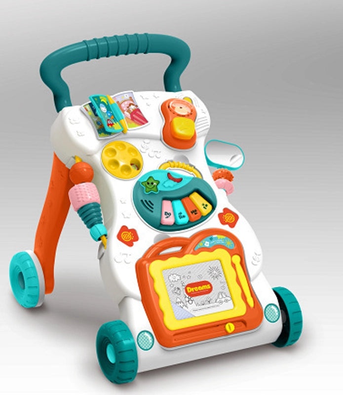 Adjustable Speed Baby Walker Trolley with Music and Anti-flip Design | Baby Strollers & Walkers