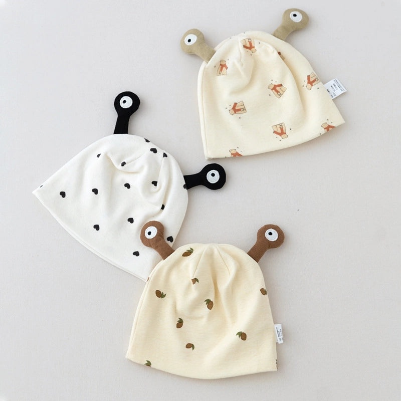 Newborn Baby Cartoon Double-Layer Cap Soft Four-Season Infant Hat Cute Toddler Headwear|Baby Hats & Caps