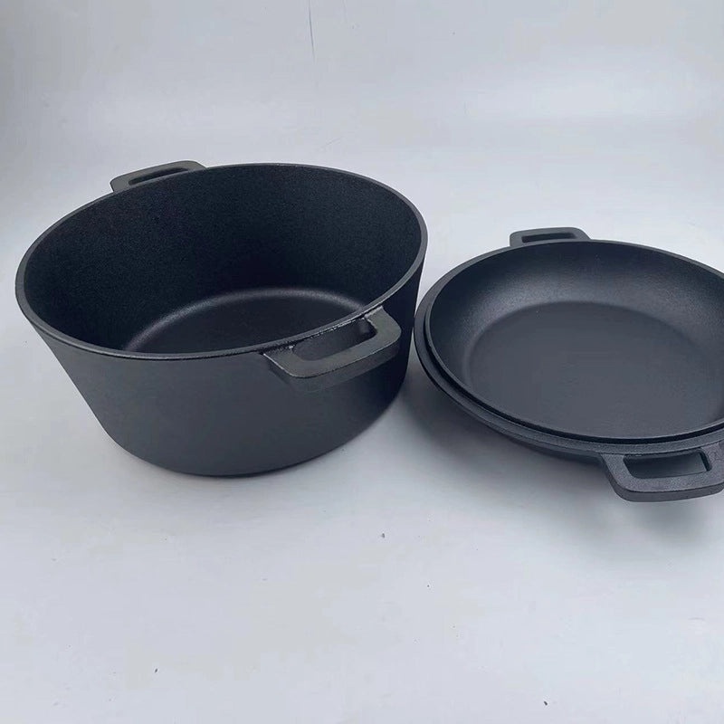 Chinoiserie Style Solid Color Cast Iron Cookware Single Piece | Kitchen Cookware