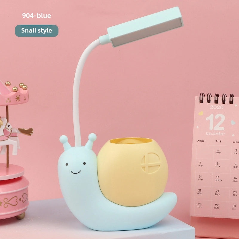 Rechargeable Cartoon Kids LED Table Lamp Eye Protection Creative Dorm Room Study Light | Children's Desk Lamps