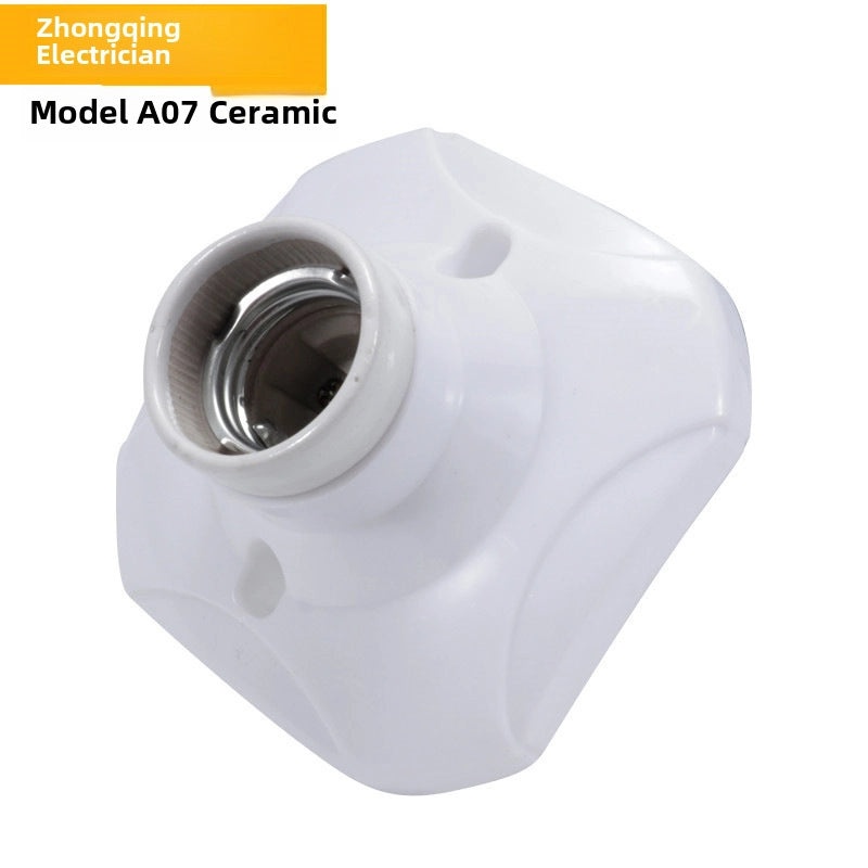 Ceramic E27 Screw Lamp Holder Flat 86 Box Plastic Base Light Socket|Lighting Accessories