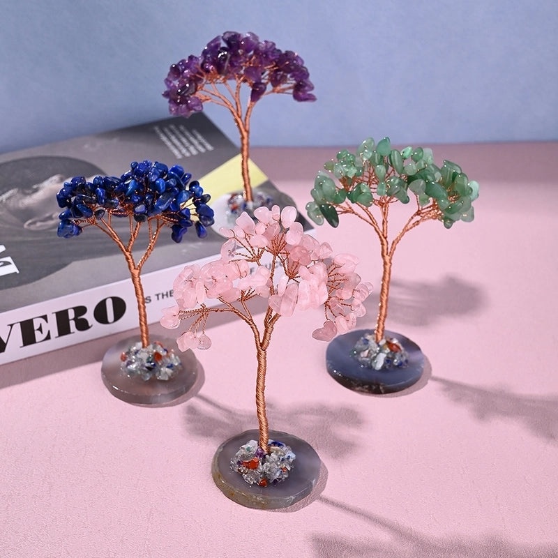 Minimalist Tree Gemstone Copper Wire Ornament|Home Decor & Accessories