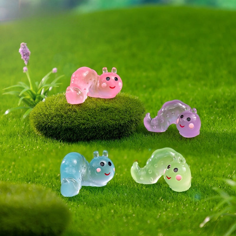 Glowing Moss Micro Landscape with Realistic Caterpillar for Succulent Garden DIY Decorative Miniature Ornaments|Garden Decor Accessories