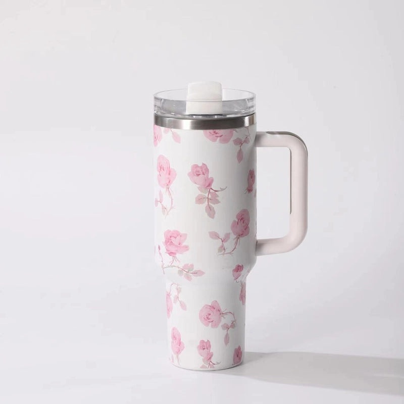Elegant Floral 304 Stainless Steel Thermos Flask 350ml | Drinkware & Travel Mugs