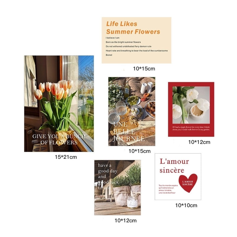 Vintage French Letter and Floral Coated Paper Wall Art|Home Decor & Wall Art