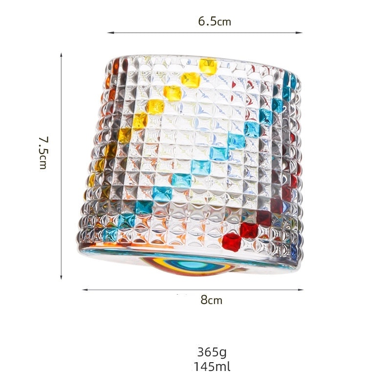 Elegant Striped Lattice Glass Wine Glass Set | Glassware & Drinkware