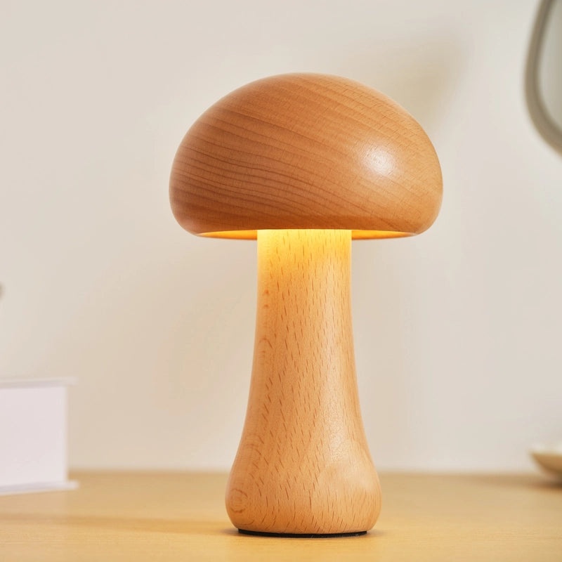 Whimsical Mushroom Wooden Lamp Ornament|Home Decor & Lighting Accessories