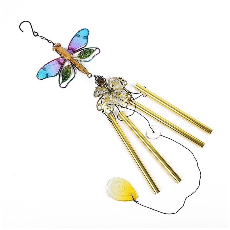 Bird Design Glass and Iron Wall Hanging Wind Chime | Home Decor & Garden Ornaments