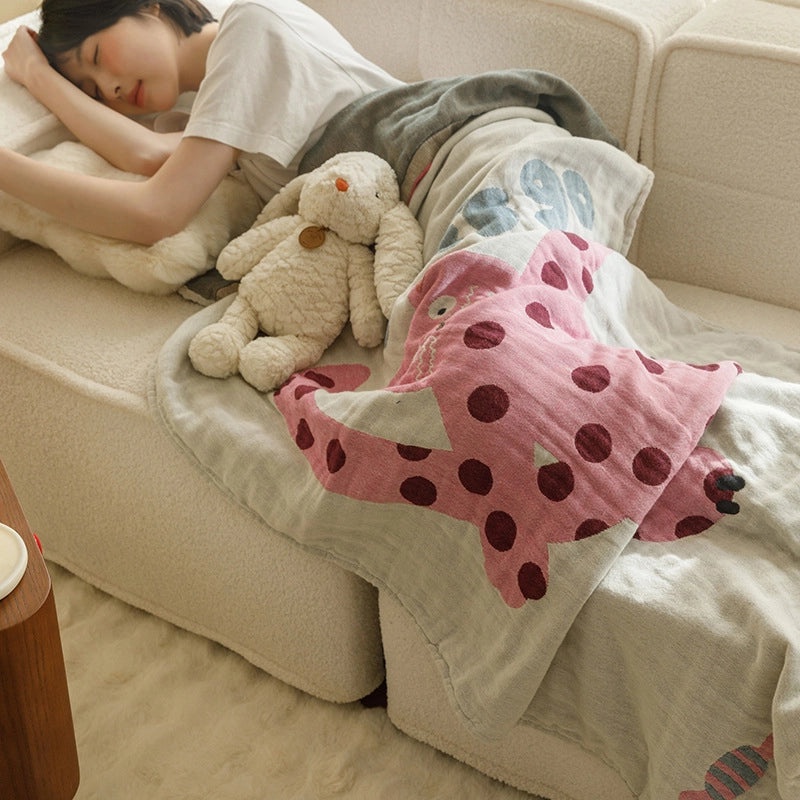 Premium Cotton Gauze Blanket Four-Layer Soft Baby Quilt Multifunctional Bath Towel Sofa Throw|Home Textiles