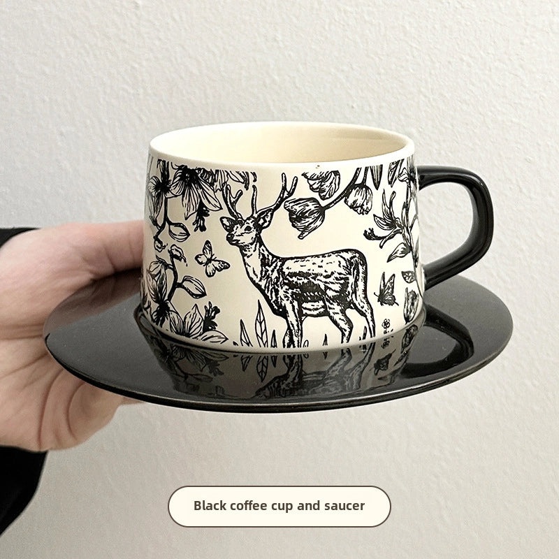 Vintage Ceramic Coffee Cup and Saucer Set | Home & Kitchen Drinking Cups