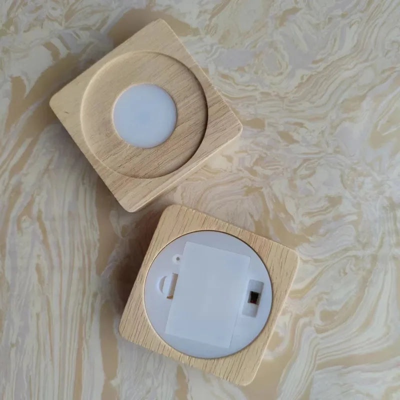 Yonii Portable Wireless Nightlight with AAA Batteries Square Aromatic Base Luminous Power Saving|Home Lighting