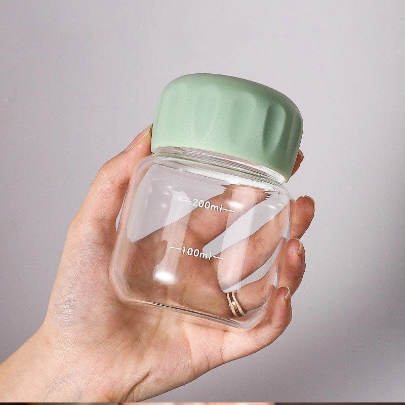 Stylish Mini Portable Glass Milk Cup for Summer, Household & Students | Drinkware & Glassware