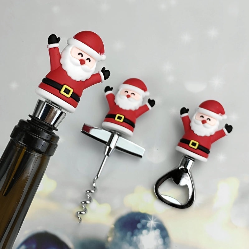 Festive Santa Claus Wine Bottle Stopper Alloy Design | Kitchen & Dining Accessories