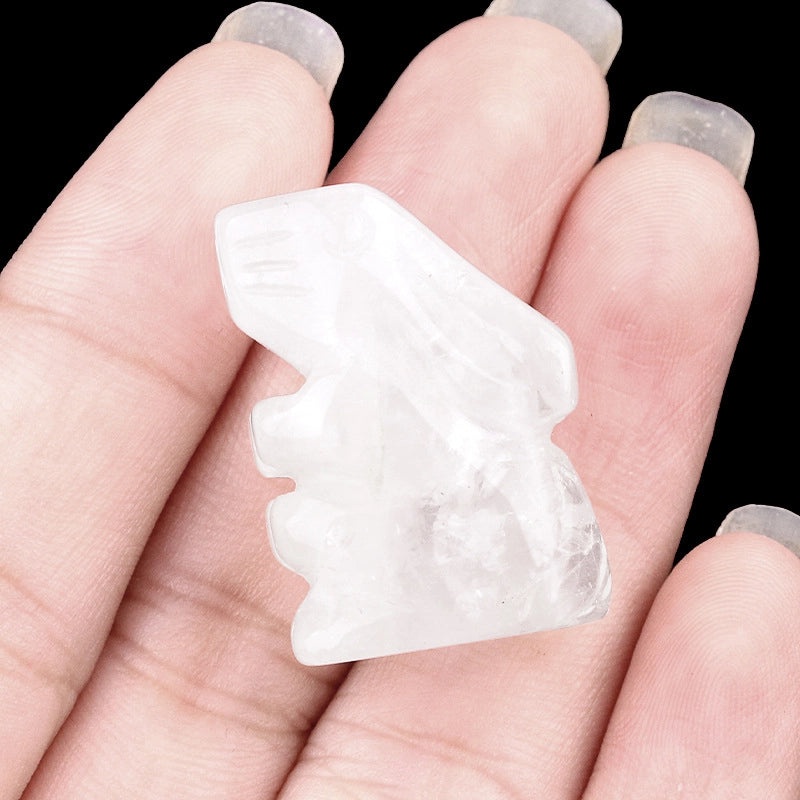 Adorable Rabbit Shaped Natural Crystal Agate Ornament for Home Decor | Home Decor & Accessories