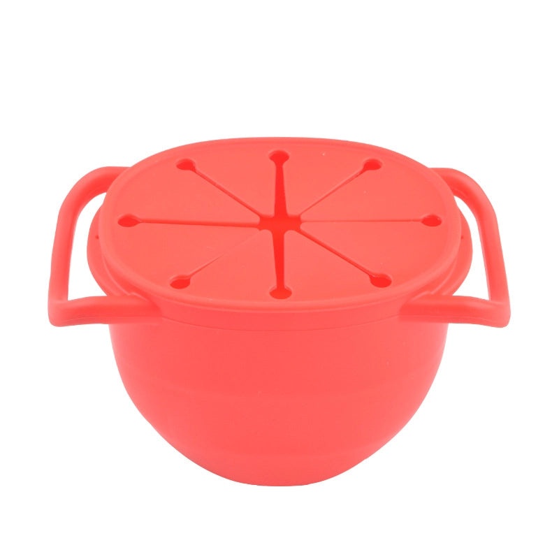Baby Silicone Snack Cup with Rope | Fall-Resistant Foldable Binaural Children’s Snack Container | Baby Feeding Supplies