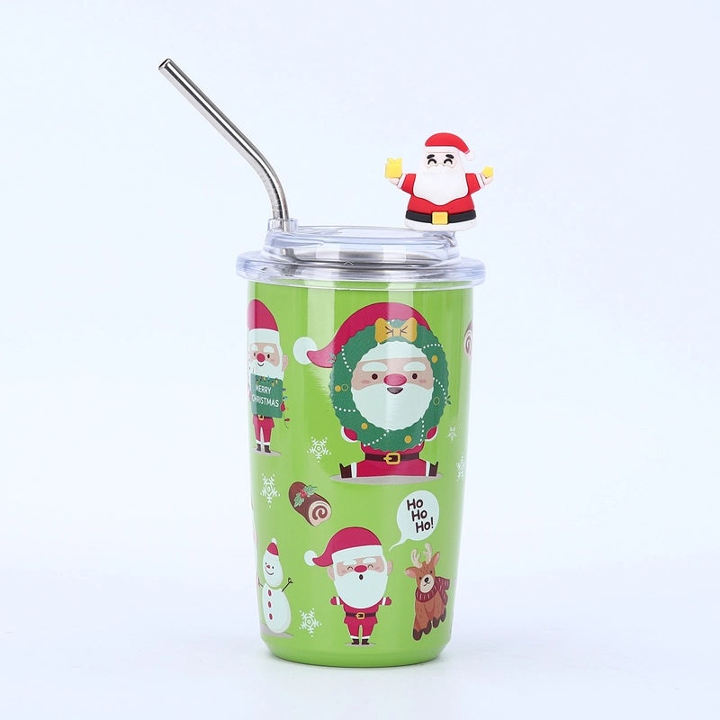 Christmas Santa Claus Snowman Stainless Steel Thermos Cup 304 Double Wall Insulated Mug | Drinkware & Thermoses