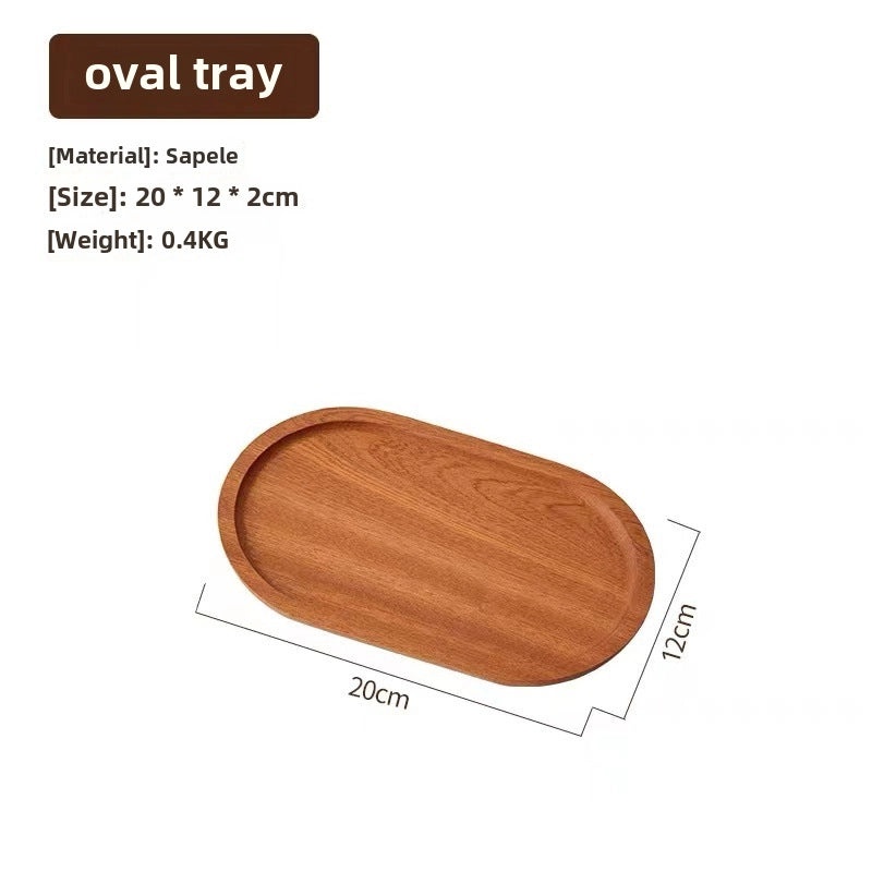 Japanese-style Oval Wooden Tray Solid Black Walnut Rectangular Plate Small Exquisite Tea Coffee Serving Tray|Home & Kitchen > Kitchen & Dining > 