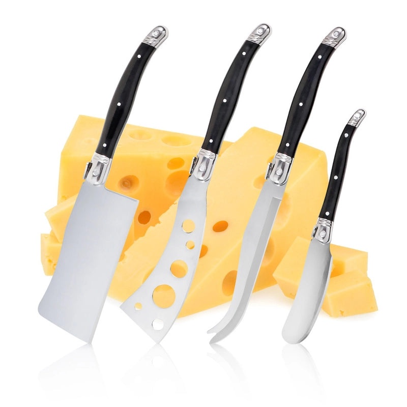 Stainless Steel Cheese Knife with Black Plastic Handle | Kitchen Utensils