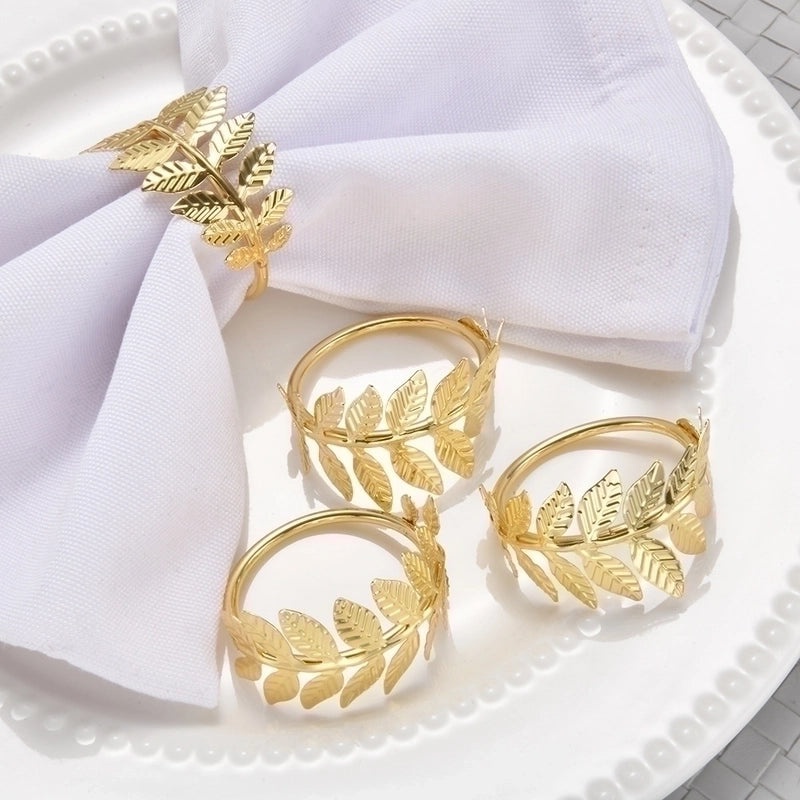 Vintage Leaf Design Metal Napkin Ring Single Piece|Tableware & Dining Accessories
