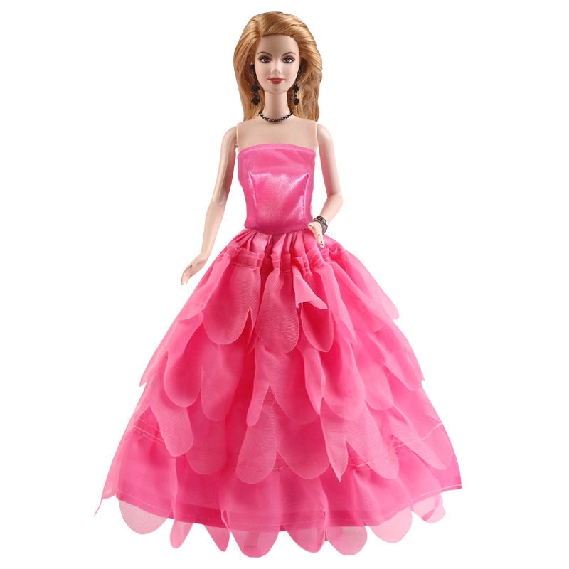 30cm Doll Wedding Dress Princess Tail Evening Gown for Girls Toy Large Half Bag Dress|Doll Clothes