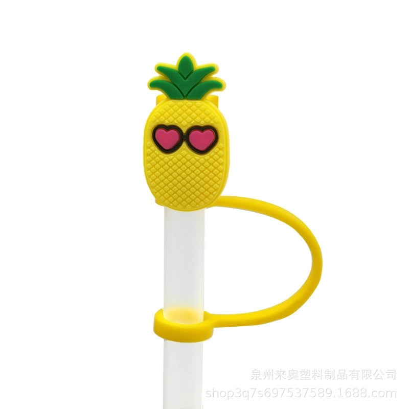 Cute Fruit Plant Silicone Straw Cap Dust Cover Personalized PVC Drink Straw Sleeve|Drinkware Accessories
