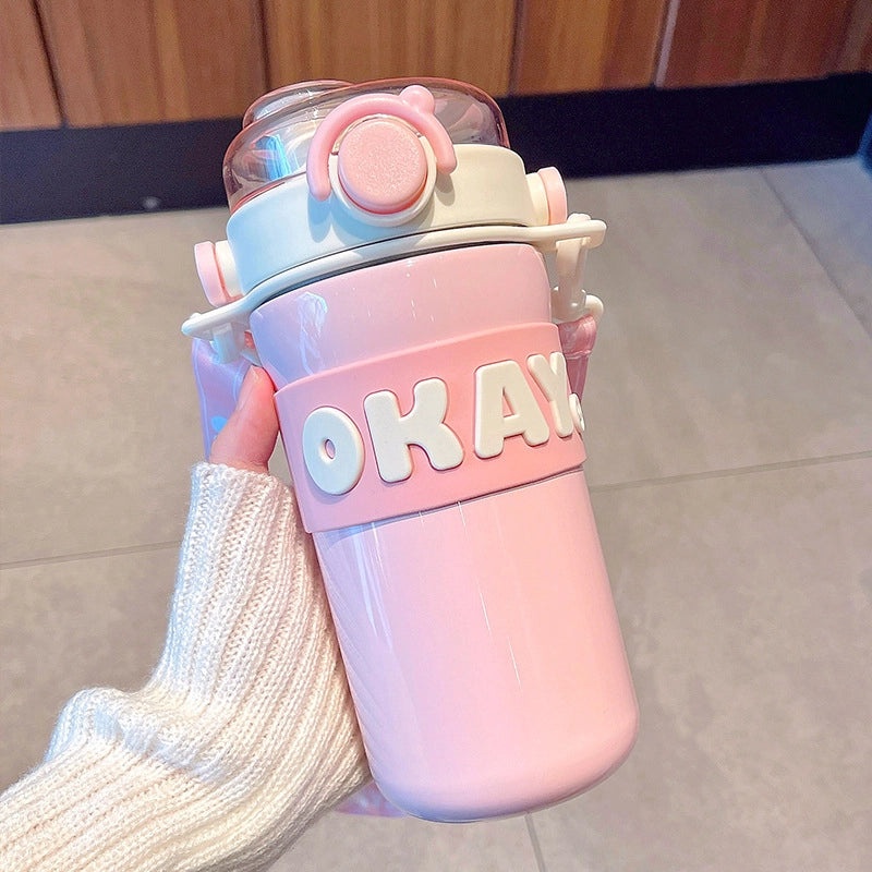 Stylish Letter Engraved Stainless Steel Water Bottles|Drinkware & Water Bottles