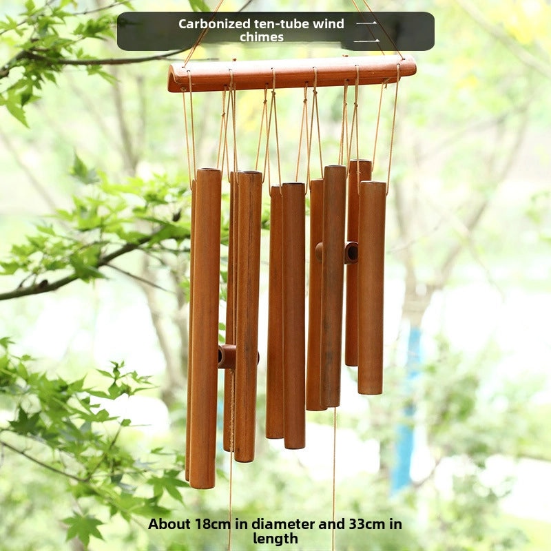 Bamboo Wind Chime Decorative Hanging Ornament Feng Shui Lucky Gift Bamboo Tube Bell | Home Decor