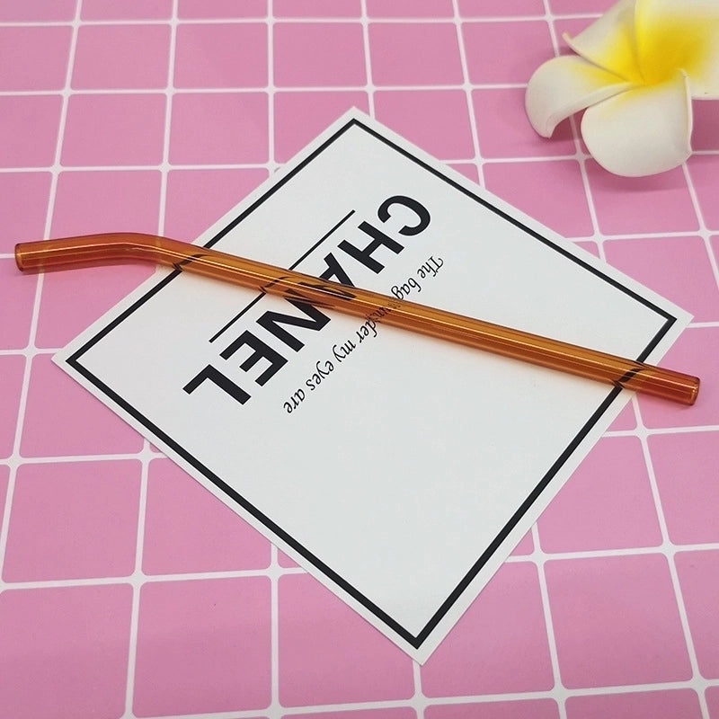 Stylish Single Solid Color Glass Straw for Reusable Drinkware | Kitchen & Dining Accessories