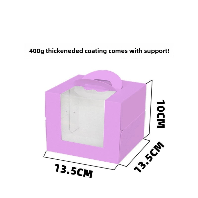 Transparent Window Birthday Cake Box 8 Inch Portable Dessert Packaging | Cake Boxes & Packaging