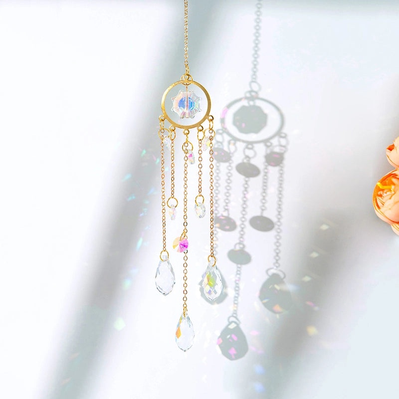 Minimalist Sun and Star Crystal Alloy Suncatcher Wind Chime for Wall Decor|Home Decor & Wall Art