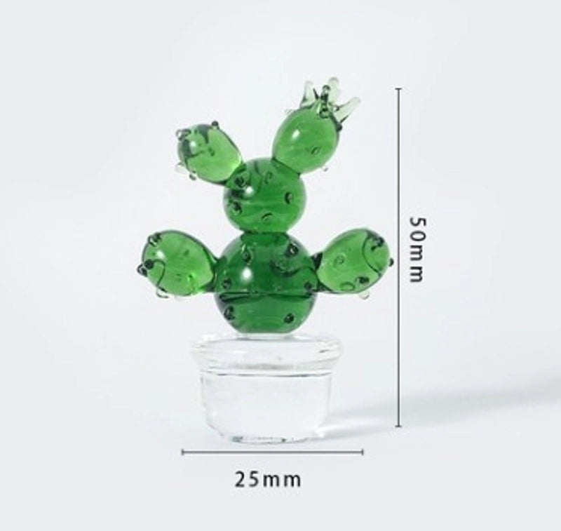 Creative Glass Cactus Plant Ornament for Desktop Home Decoration | Home Decor