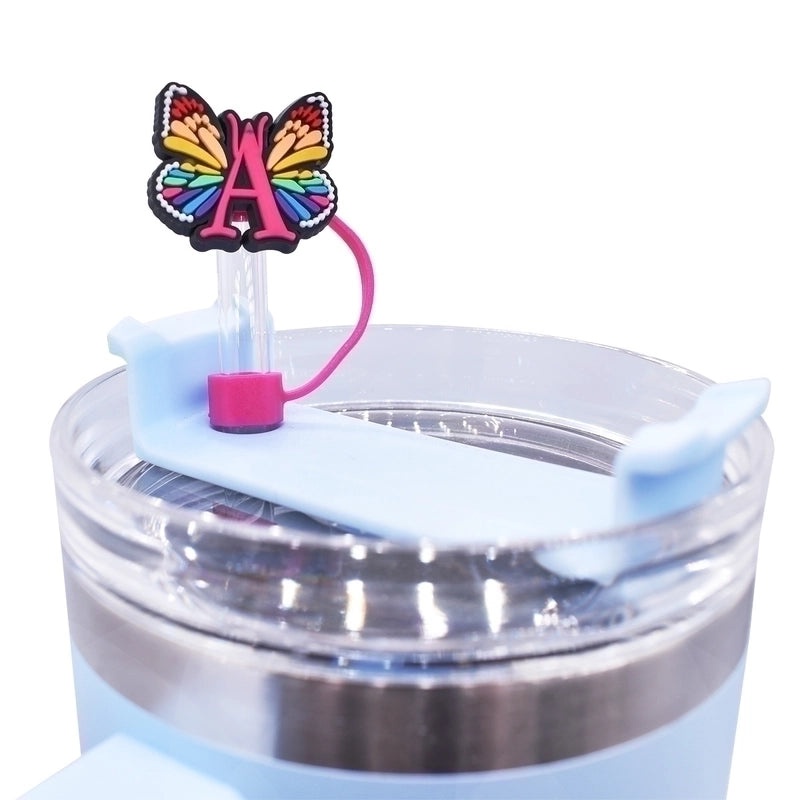 10 Pieces Cute Alphabet PVC Straw Decorative Caps Set|Drinkware Accessories