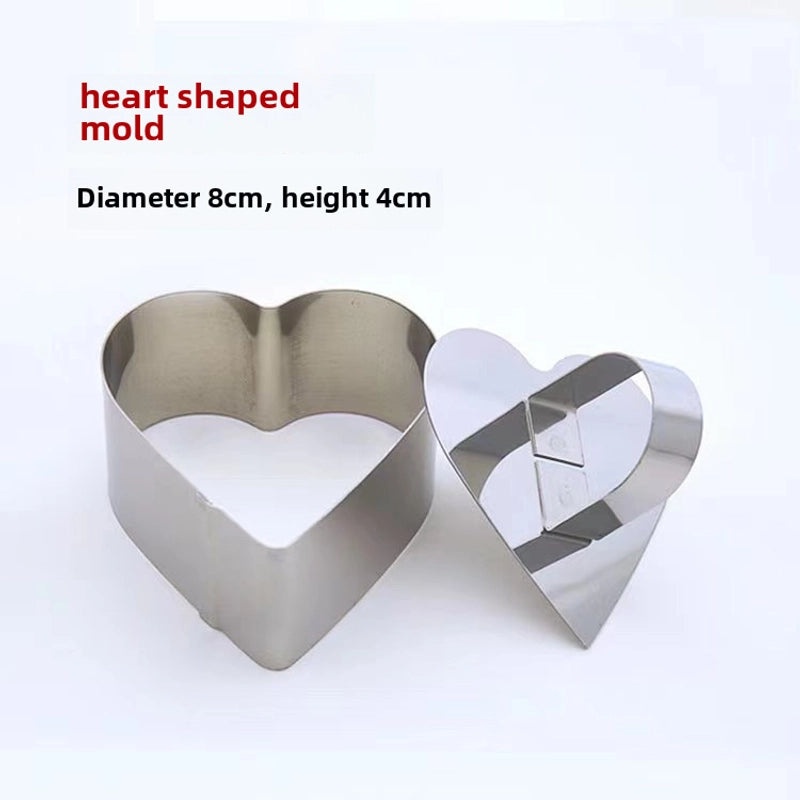 Stainless Steel Cake Mold with Push Piece for Mousse, Rice Ball & Sushi Making|Kitchen Bakeware Tools