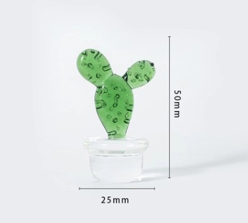 Creative Glass Cactus Plant Ornament for Desktop Home Decoration | Home Decor
