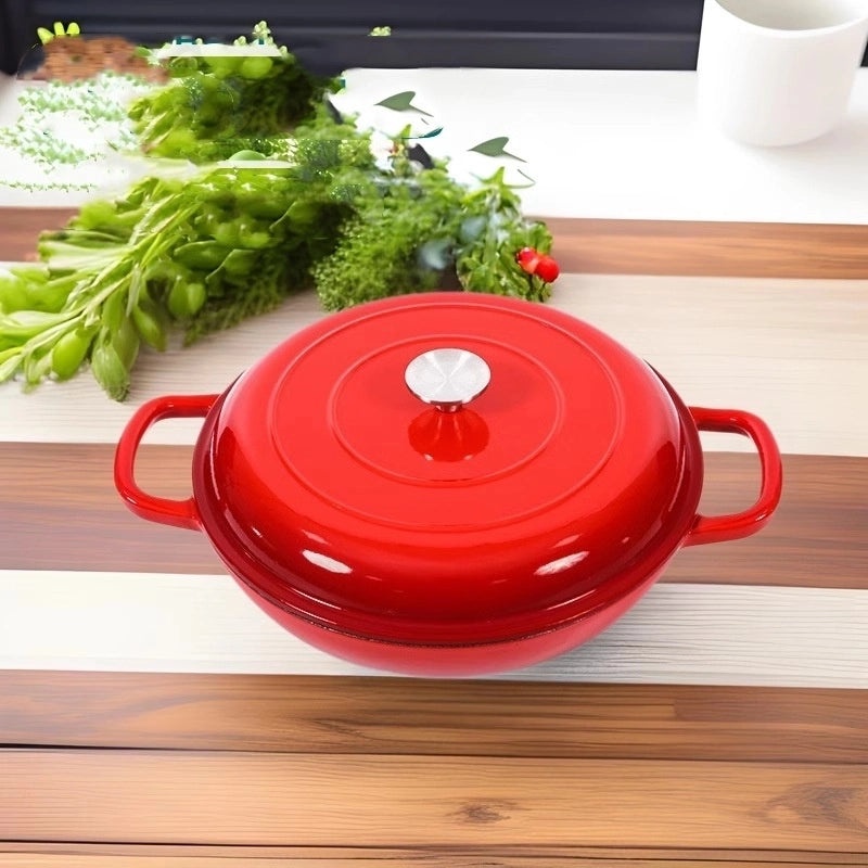 Classic Solid Color Cast Iron Skillet Single Piece|Kitchen Cookware