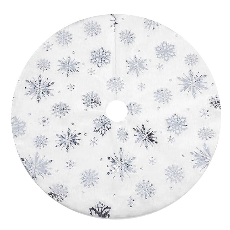 Embroidered Snowflake Christmas Tree Skirt 38cm Holiday Home Decor Warm Festive Tree Base Cover|Christmas Decorations