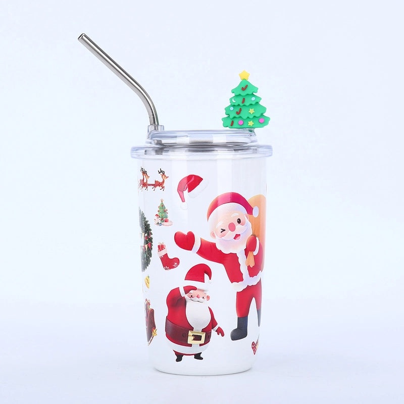 Christmas Santa Claus Snowman Stainless Steel Thermos Cup 304 Double Wall Insulated Mug | Drinkware & Thermoses
