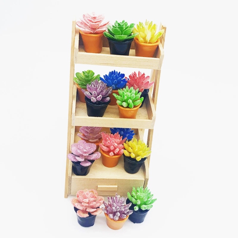 Miniature Dollhouse Accessories Artificial Succulent Plant Pot Micro Landscape Decoration|Dollhouse Miniatures & Accessories