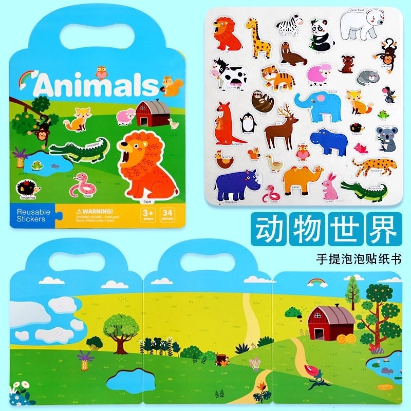 Dinosaur Theme Quiet Book Stickers for Kids | Early Education Puzzle & Concentration Training | Fun DIY Activity | Educational Toys|儿童教育玩具