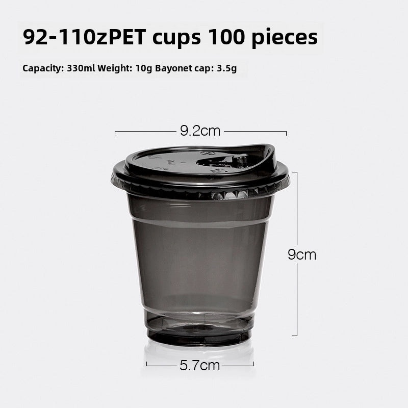 Disposable Black PET Plastic Coffee Cup with Lid for Iced Drinks | Beverage Cups & Accessories