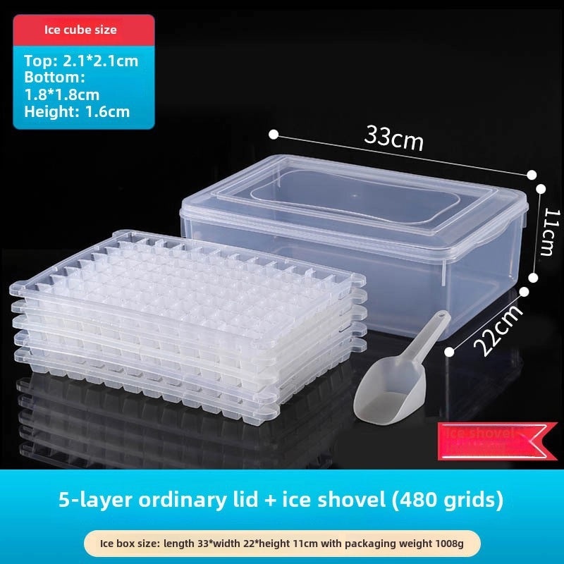 Multi-layer Plastic Ice Cube Tray with Lid | Kitchen & Dining Accessories