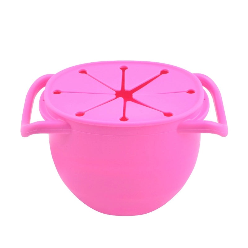 Baby Silicone Snack Cup with Rope | Fall-Resistant Foldable Binaural Children’s Snack Container | Baby Feeding Supplies