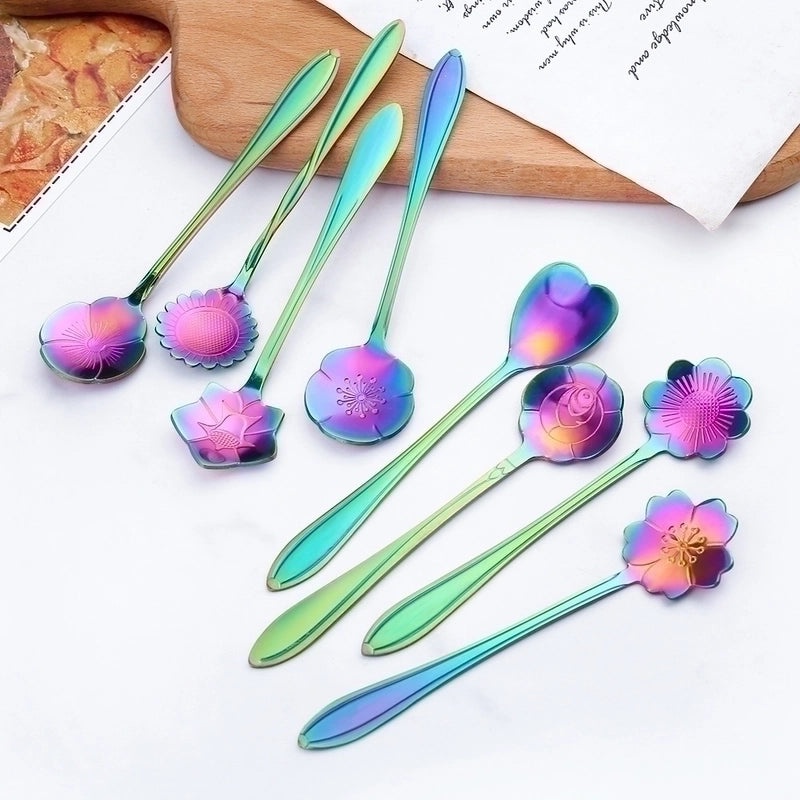 Vacation Floral Stainless Steel Spoon Single Piece | Kitchen & Dining Accessories
