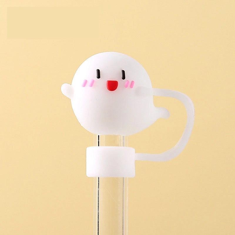 Silica Gel Flower Straw Cap for Drinks, Casual Elegant Decorative Cover, 1 Piece|Drinkware Accessories