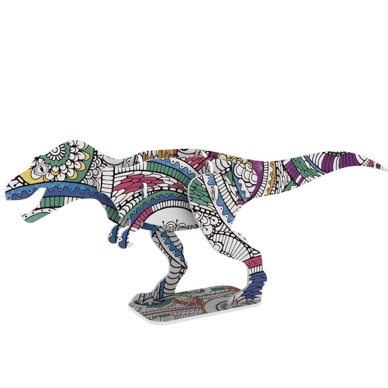 Kids 3D Dinosaur Graffiti Puzzle Toy Set DIY Animal Car House Painting Craft | Children's Creative Toys