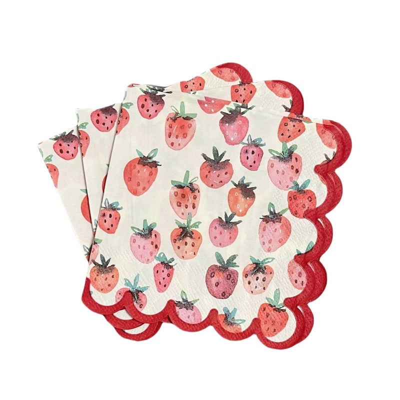 Charming Strawberry Design Wood Pulp Napkins for Pastoral Decor|Home & Kitchen Accessories