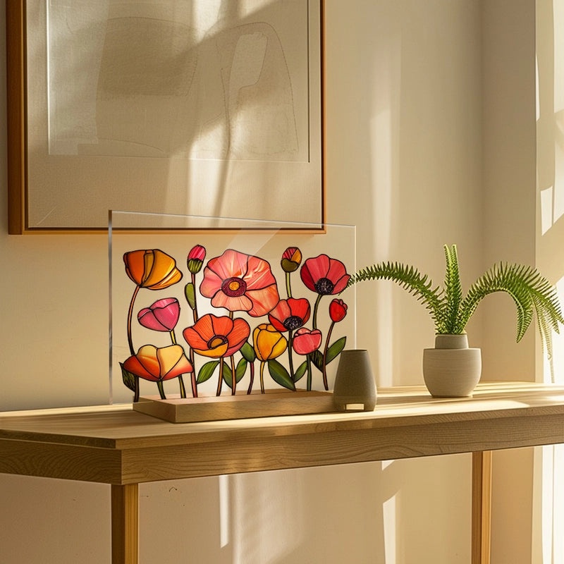 Elegant Minimalist Acrylic Flower Wooden Home Decor | Home Decor