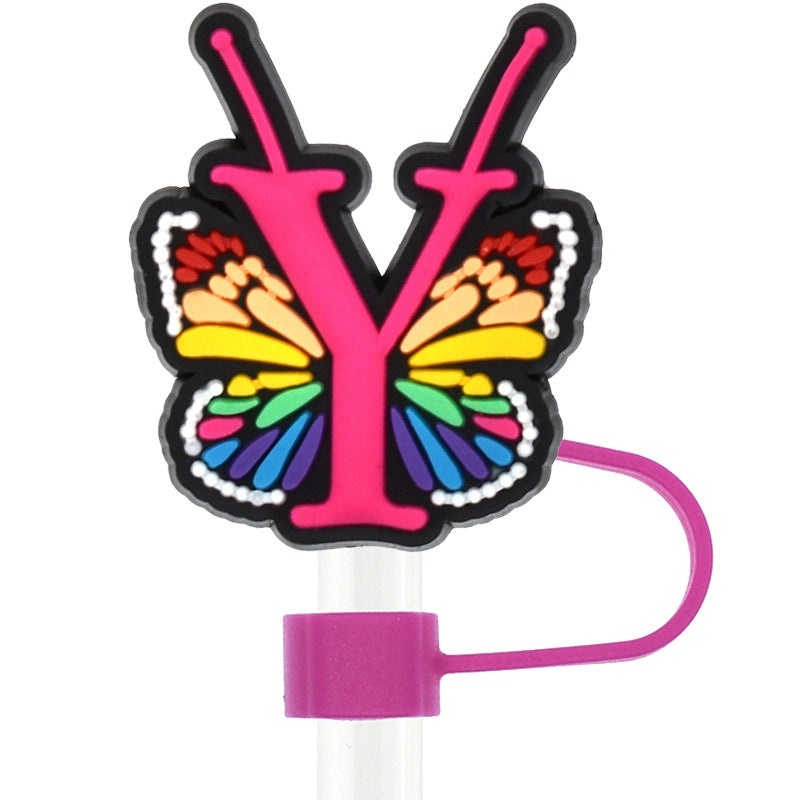 10 Pieces Cute Alphabet PVC Straw Decorative Caps Set|Drinkware Accessories